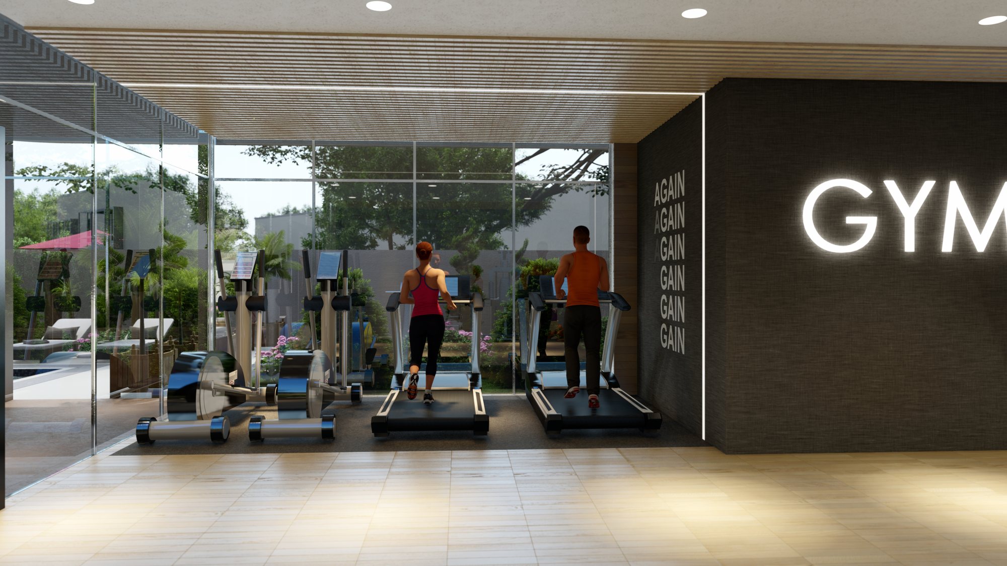 Eko Atlantic Tower — The gym, looking back toward the entrance