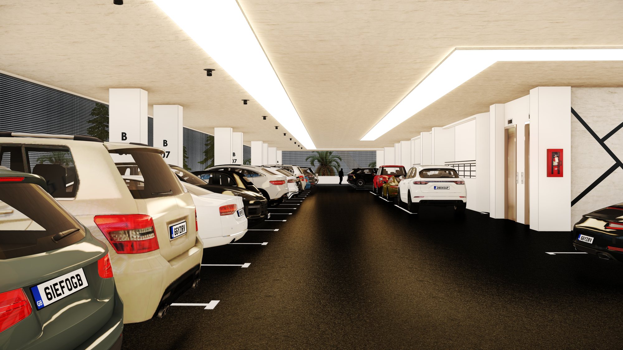Eko Atlantic Tower — Parking, toward the lift lobby