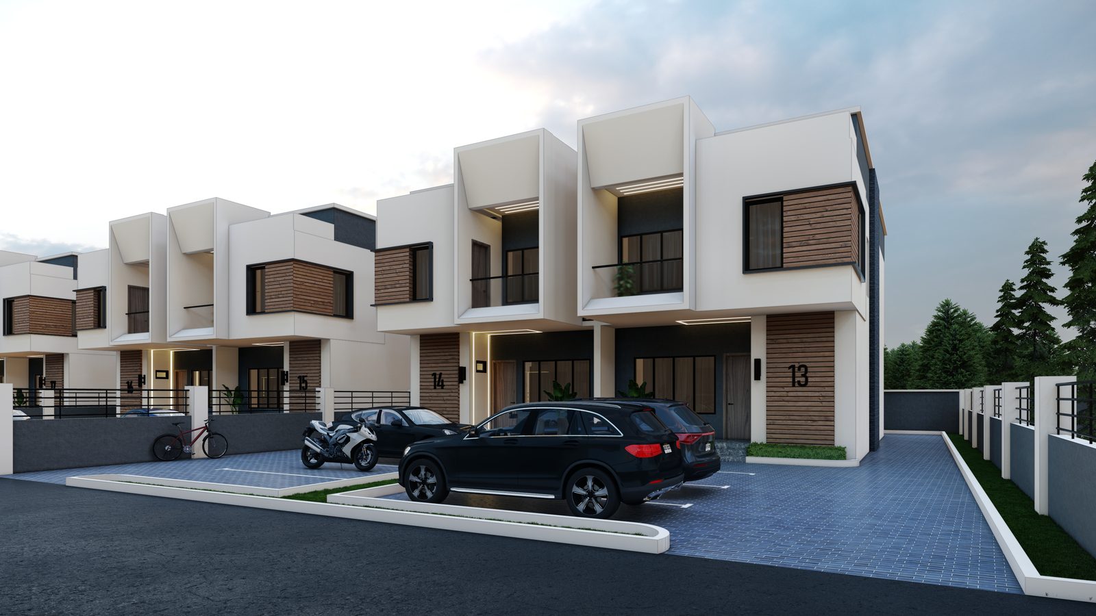 Frontage and private drive