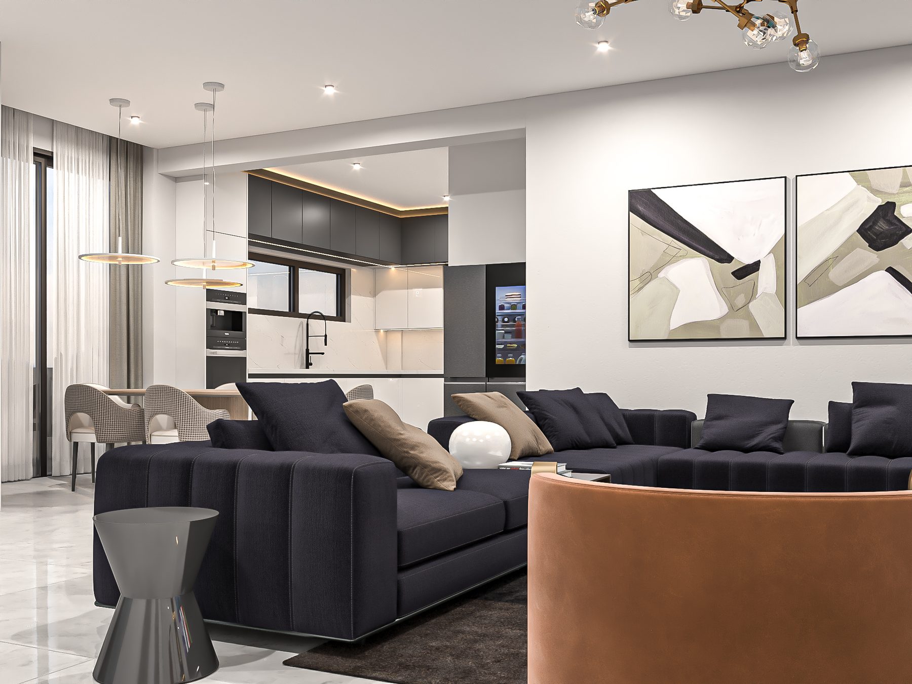 Open-Plan Living & Kitchen